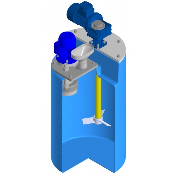Блок растворения флокулянта на базе дозировочной емкости 100 литров (артикул: 022.0000001)