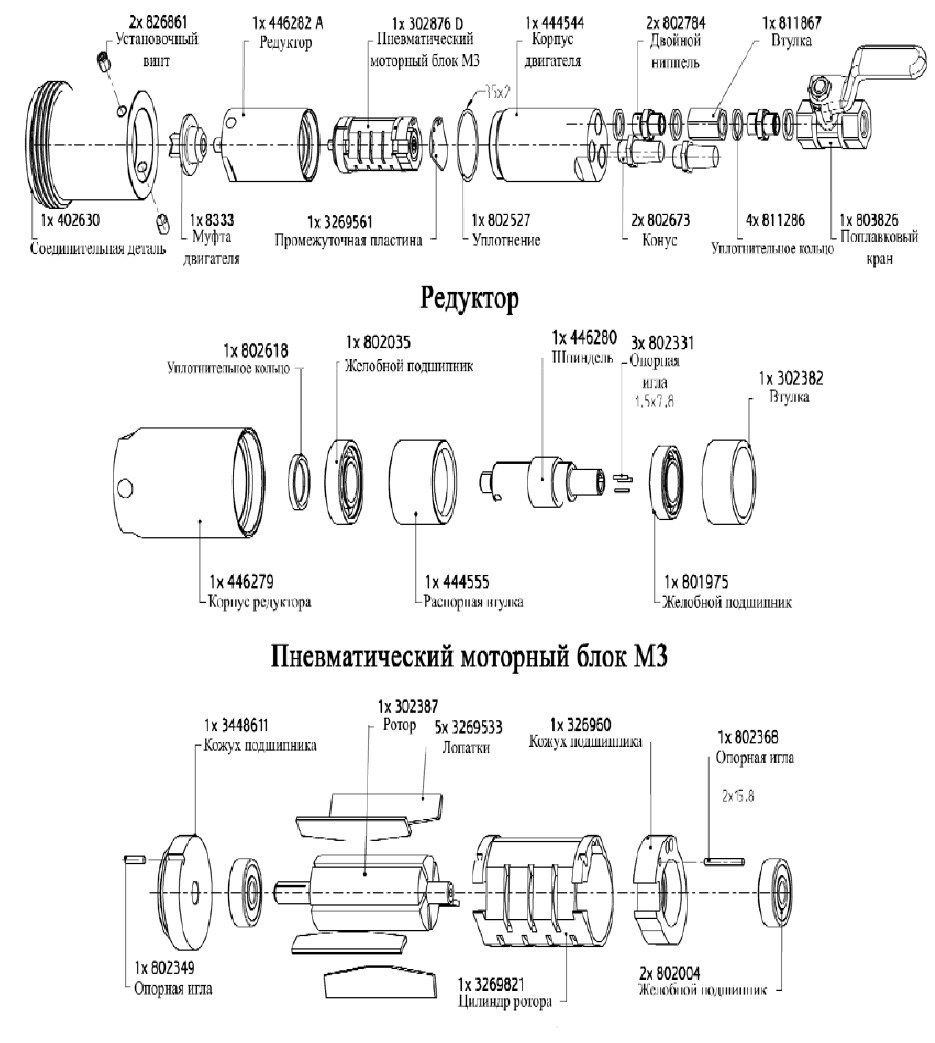 Запасные части Пневматический двигатель JP-AIR 3