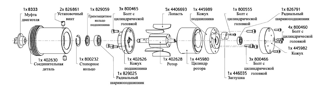 Запасные части Пневматический двигатель JP-AIR 1
